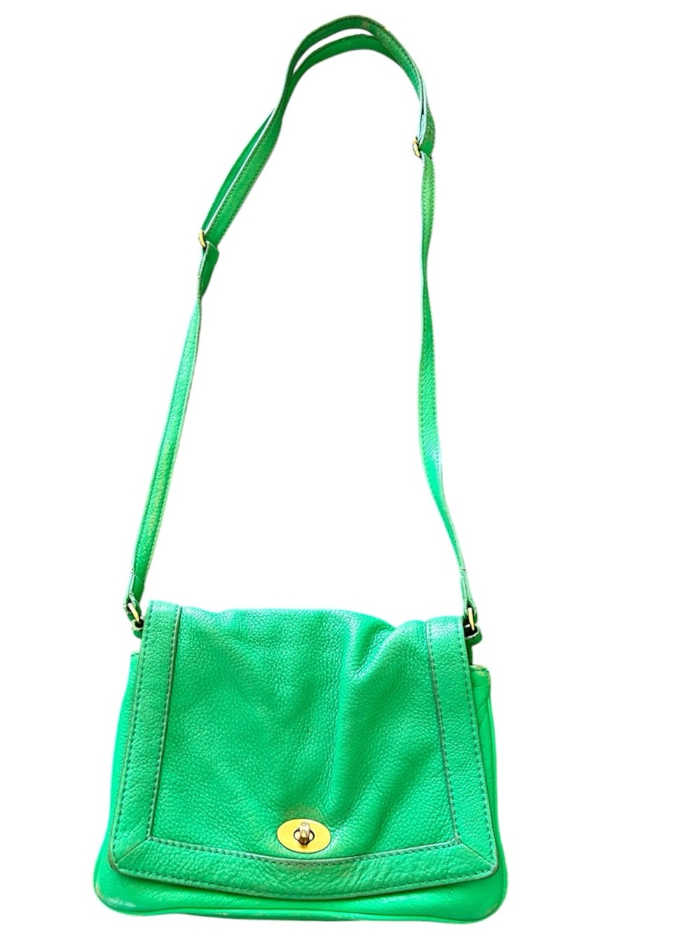 J. Crew Kelly green leather cross body purse bag